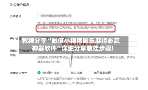 教程分享“微信小程序微乐麻将必赢神器软件”详细分享装挂步骤!-第2张图片