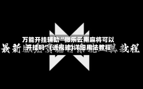 万能开挂辅助“微乐云南麻将可以开挂吗”(透视挂)详细用法教程-第2张图片