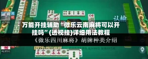 万能开挂辅助“微乐云南麻将可以开挂吗”(透视挂)详细用法教程-第3张图片