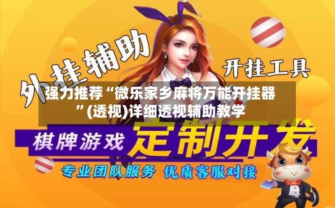 强力推荐“微乐家乡麻将万能开挂器	”(透视)详细透视辅助教学-第2张图片