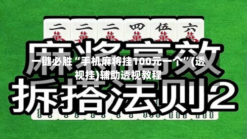 一键必胜“手机麻将挂100元一个”(透视挂)辅助透视教程