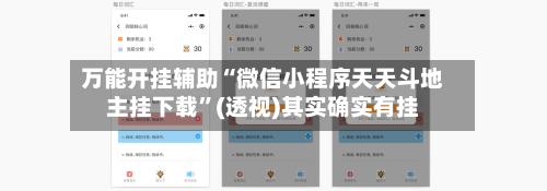 万能开挂辅助“微信小程序天天斗地主挂下载”(透视)其实确实有挂-第3张图片