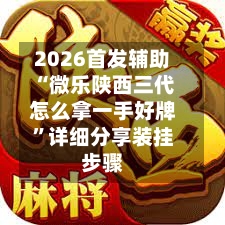2026首发辅助“微乐陕西三代怎么拿一手好牌”详细分享装挂步骤-第2张图片