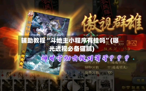 辅助教程“斗地主小程序有挂吗”(曝光透视必备猫腻)-第3张图片