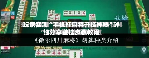 玩家实测“手机打麻将开挂神器	”详细分享装挂步骤教程-第2张图片