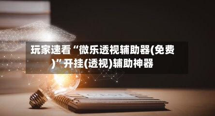 玩家速看“微乐透视辅助器(免费)	”开挂(透视)辅助神器-第3张图片