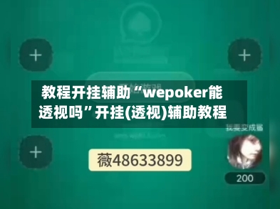 教程开挂辅助“wepoker能透视吗”开挂(透视)辅助教程-第2张图片