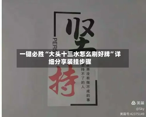一键必胜“大头十三水怎么刷好牌	”详细分享装挂步骤-第2张图片