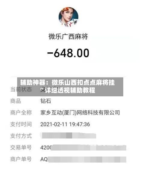 辅助神器：微乐山西扣点点麻将挂	”详细透视辅助教程-第2张图片