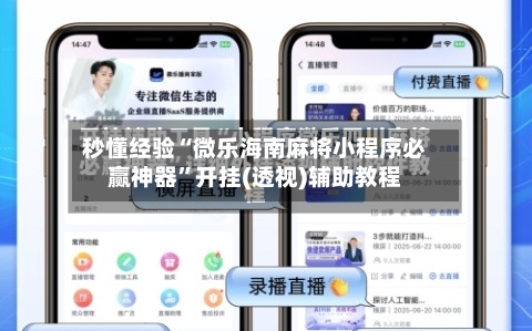秒懂经验“微乐海南麻将小程序必赢神器”开挂(透视)辅助教程-第2张图片