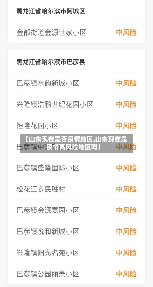 【山东现在是否疫情地区,山东现在是疫情高风险地区吗】