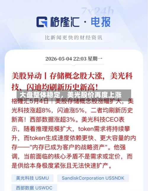 大盘整体稳定，美光股价再度上涨-第2张图片