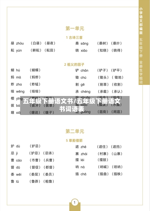 五年级下册语文书/五年级下册语文书词语表-第3张图片
