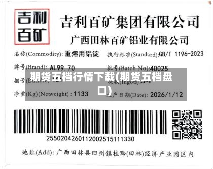 期货五档行情下载(期货五档盘口)