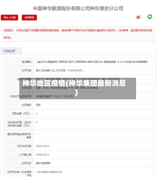 神华地区疫情(神华集团最新消息)