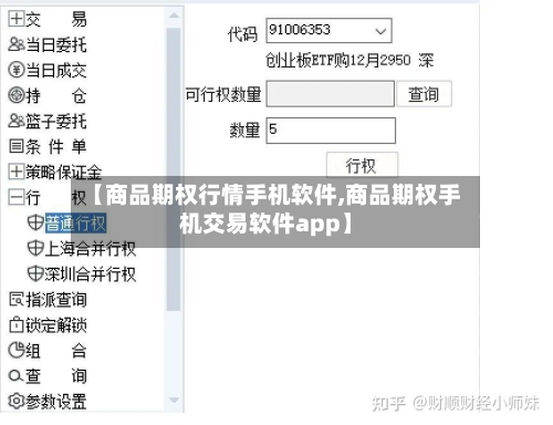 【商品期权行情手机软件,商品期权手机交易软件app】